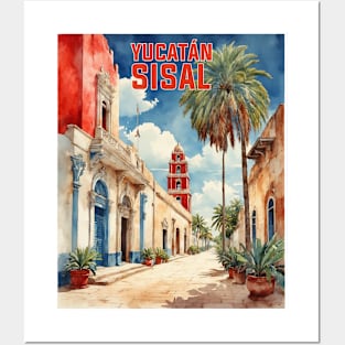 Sisal Yucatan Mexico Vintage Tourism Travel Posters and Art